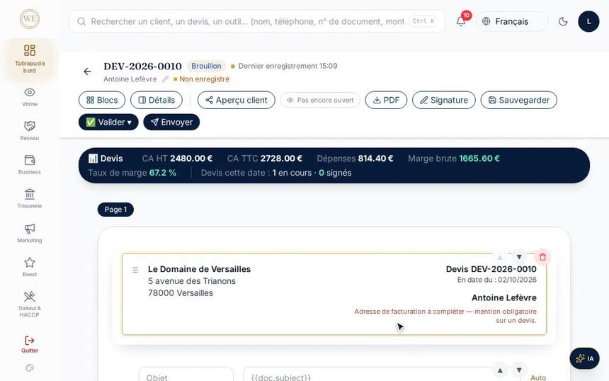 Il margine sul preventivo